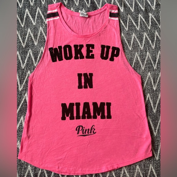 Victoria's Secret Tops - (3/$15) Victorias Secret PINK Womens XS Tank Top Woke Up In Miami Sequin